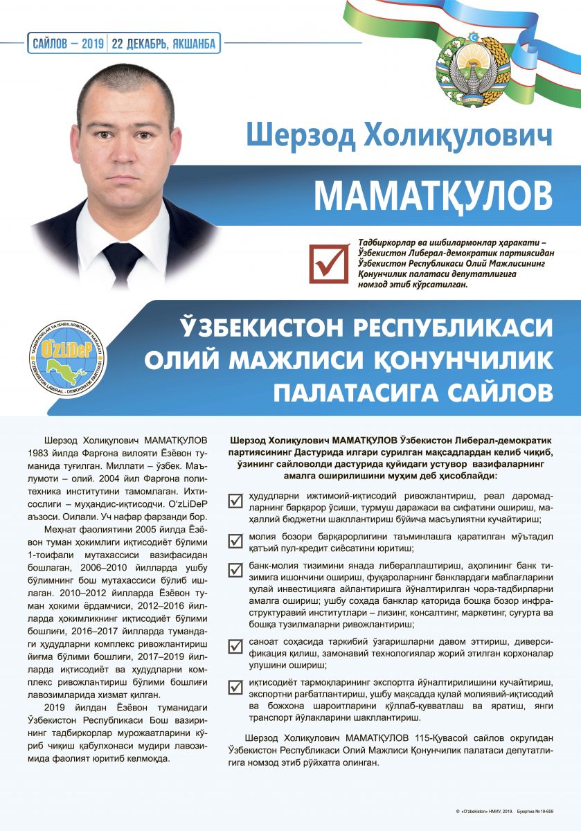 Маматкулов Шерзод Холиқулович